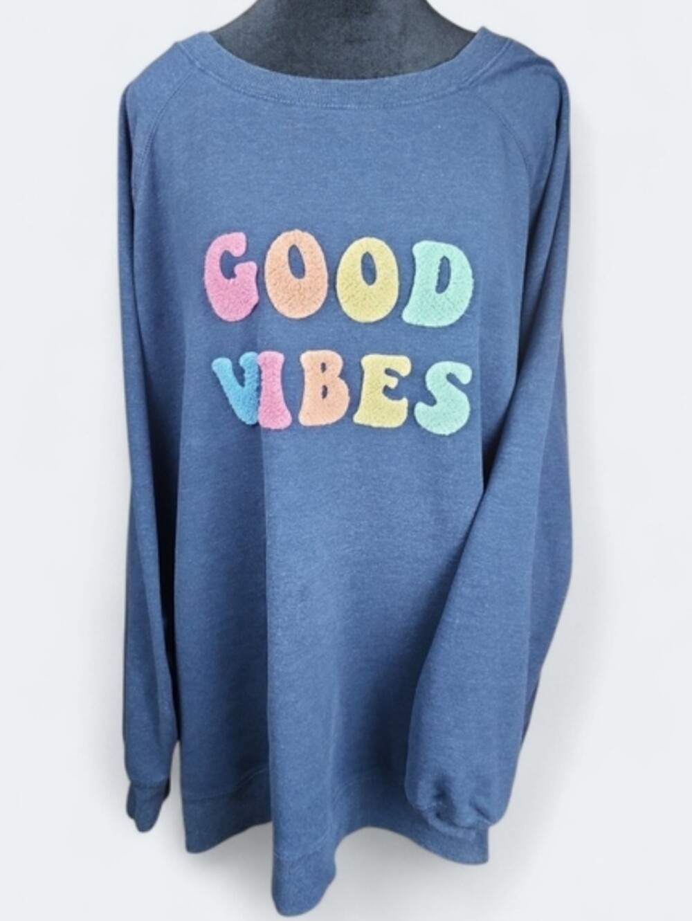 WILDFOX | Blue Dopamine Barbiecore Sweatshirt with Colorful Pastel Design | 2X - Picture 10 of 10